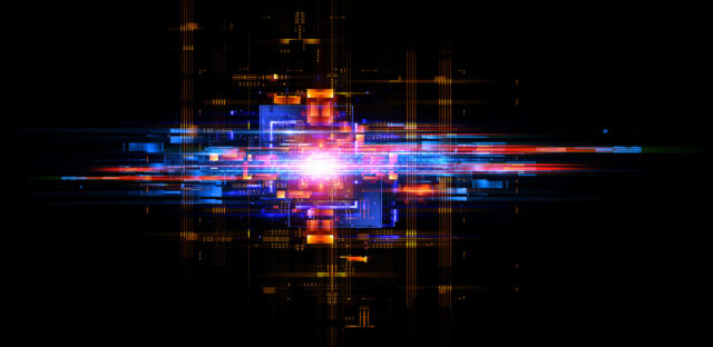 Kommunikation: LED Effekte, Technik der Zukunft, abstrakte Darstellung der Kommunikation