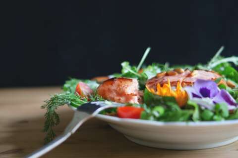 Ernährung im Sport: ein Teller mit frischem Salat